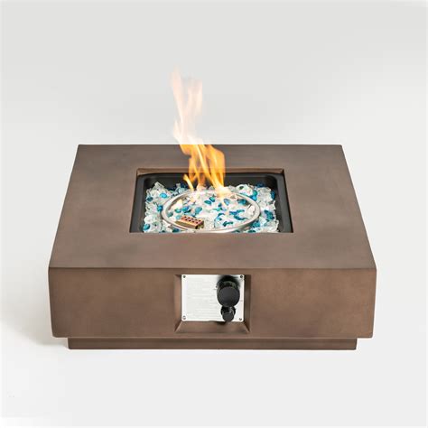 Outdoor Concrete Fire Pit Table Brown - Walmart.com