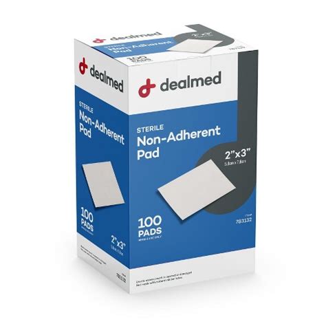 Dealmed 2" X 3" Sterile Non-adherent Gauze Pads, Individually Wrapped Non-stick Dressing, 100 ...