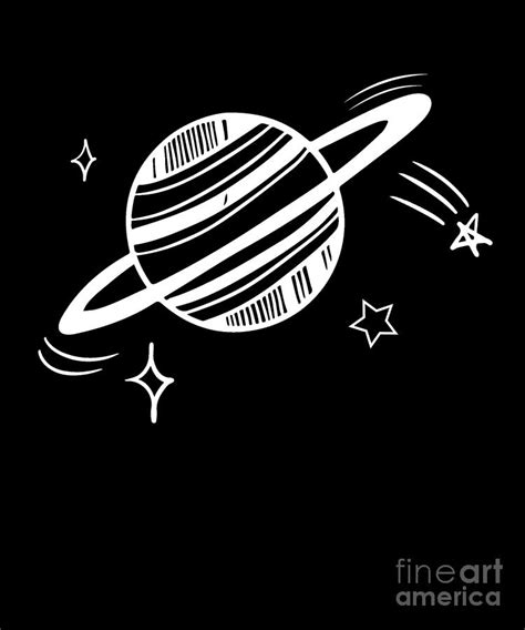 Cool Planet Saturn Orbit Drawing Outer Space Galaxy Fan Illustration ...