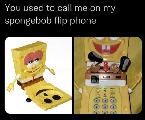 You used to call me on my spongebob flip phone - iFunny