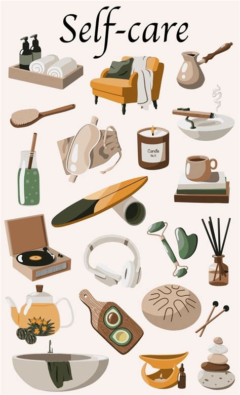 Aesthetic Self-Care Vector Clipart Set