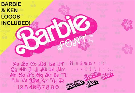 Barbie Pink Font 1970 1980 Cute Curly Includes Barbi & Ken - Etsy