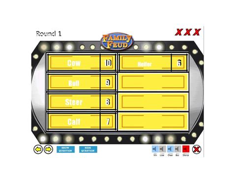 Printable Family Feud Board