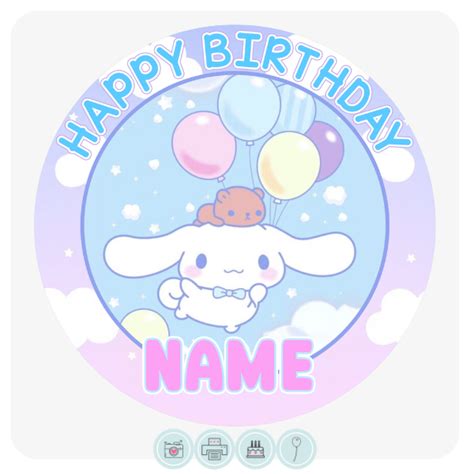 Cinnamoroll Inspired Edible Cake Topper – Edible Cake Toppers