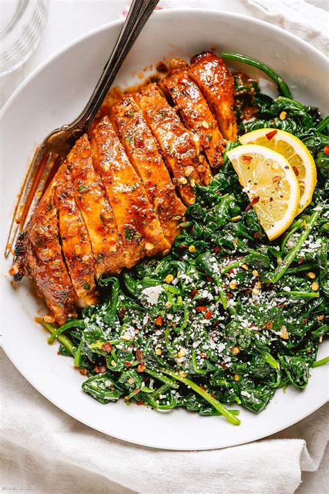 Asado Chicken Breasts Recipe with Sautéed Garlic Spinach – Chicken Asado Recipe — Eatwell101