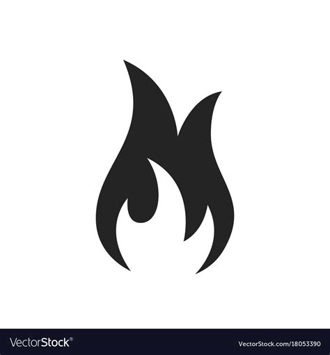 Fire icon sign on the white background Royalty Free Vector