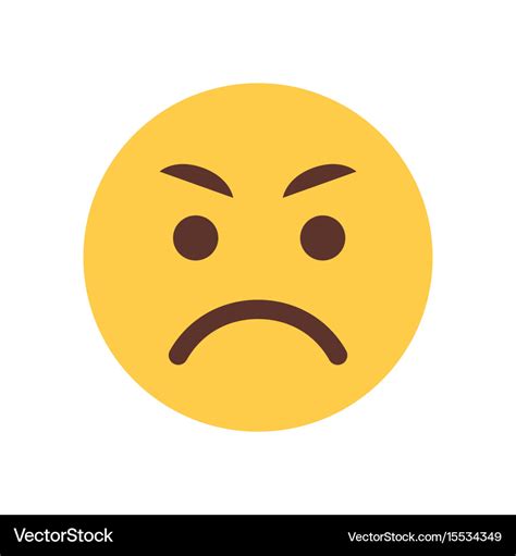 Yellow angry cartoon face emoji people emotion Vector Image