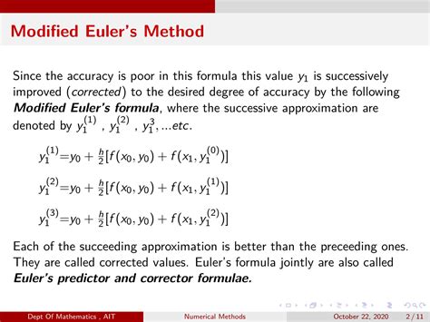 SOLUTION: Modified Euler's method - Studypool