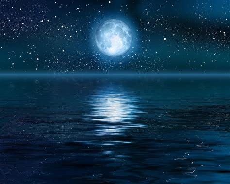 Moon Over Ocean Wallpaper - WallpaperSafari