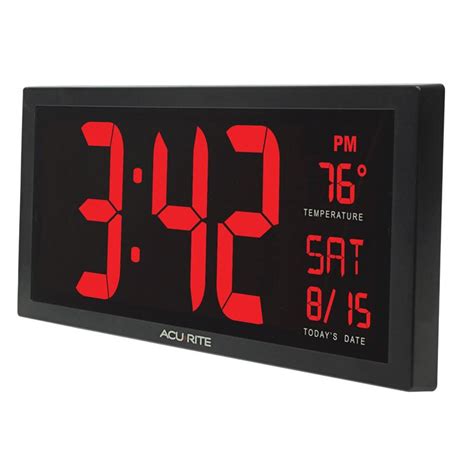 Big Digital Wall Clock Large LED Display School Office Electronic w Temperature