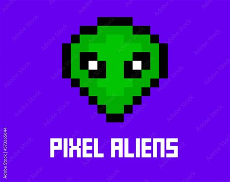 Pixel alien 8 bit art. Cosmic graphic cartoon pixel alien icon ufo alien. Stock Vector | Adobe Stock