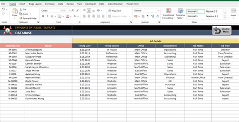 Employee Database Excel Template | HR Employee Data Sheet