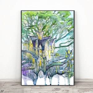 Elven Forest Art Print, Fantastic City of Elves, Movie Posters Elfland ...