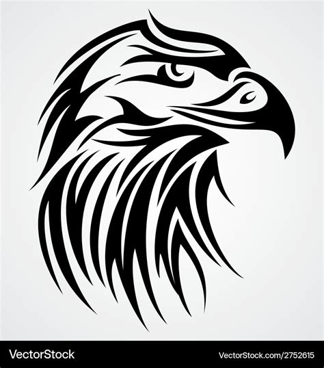 Eagle head tattoo design Royalty Free Vector Image