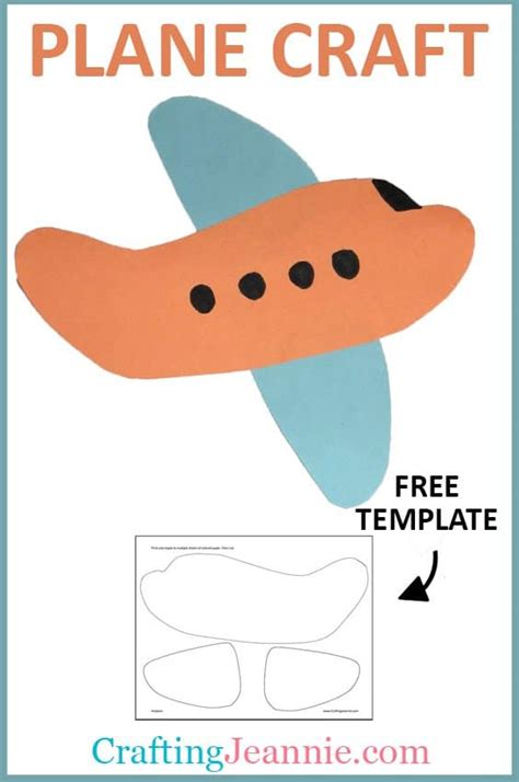 Airplane Craft for Preschoolers (Free Template) - Crafting Jeannie Crafting Jeannie