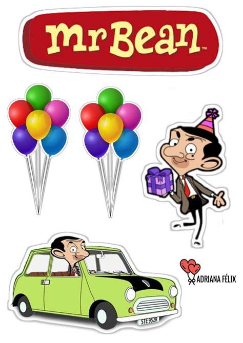 Mr Bean Cake Topper Printable - birthday card message