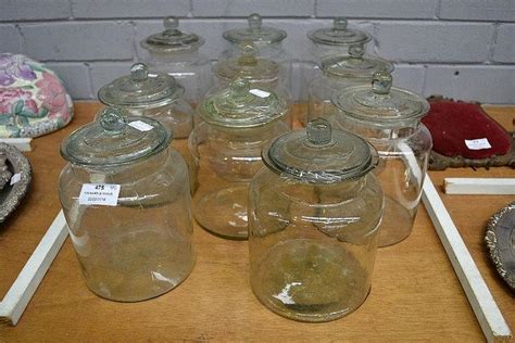 Ten old glass specimen jars, approx 20 cm high (10) - Antiques & Collectables Auction, Day 1 ...