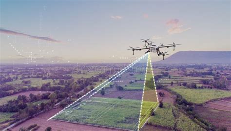 Agriculture Drone Working with Mapping Stock Image - Image of digital, modern: 259099455