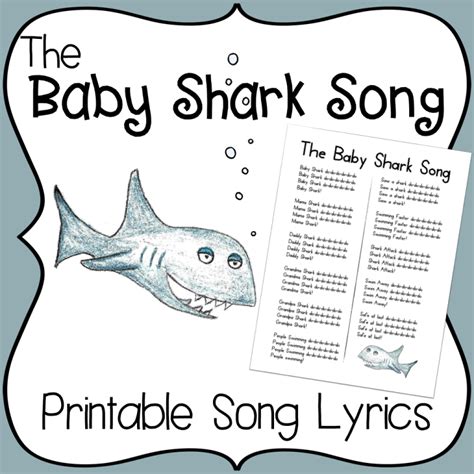 baby shark song printable lyrics | Baby shark song, Baby shark lyrics, Goodbye songs for preschool