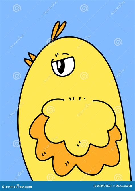 Cute Chicken Cartoon on Blue Background Stock Illustration ...