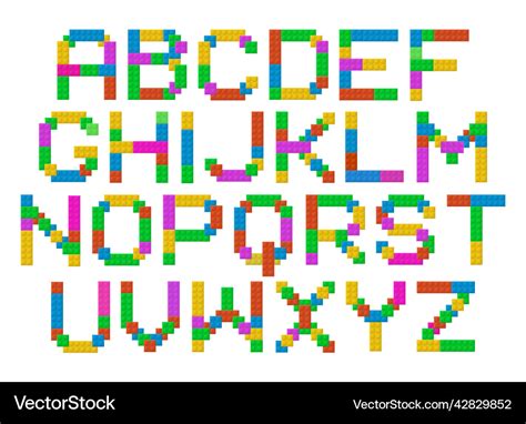 Lego font image Royalty Free Vector Image - VectorStock