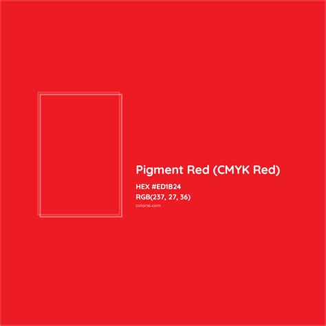 Pigment Red (CMYK Red) Complementary or Opposite Color Name and Code (# ...