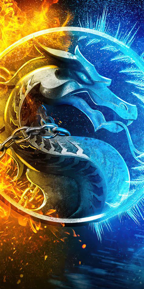 Mortal Kombat, Logo, Dragon, Fire, Ice (1440x3200) - Desktop & Mobile ...