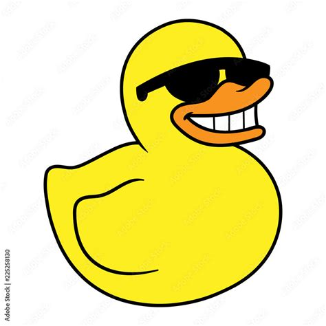 Cartoon Cool Rubber Duck Stock Vector | Adobe Stock