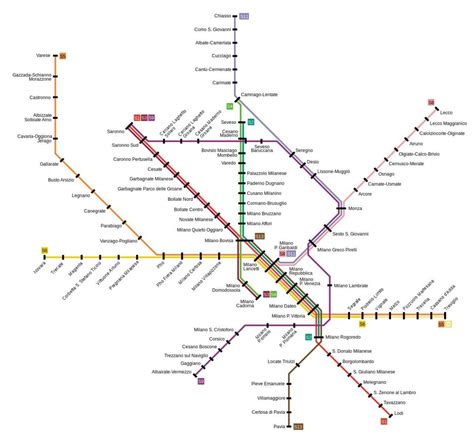 Milan train map - Milano train map (Lombardy - Italy)