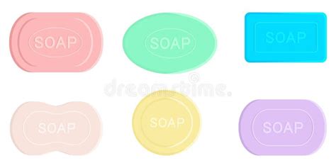 Colored Soap Set. Soaps of Various Shapes Stock Vector - Illustration ...