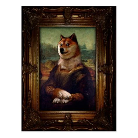 Doge Mona Lisa Fine Art Shibe Meme Painting Postcard | Zazzle.com