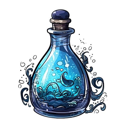 Potion Bottle, Witch Bottle With Ghost And Blue Poison, Halloween Potion Bottle, Elixir PNG ...