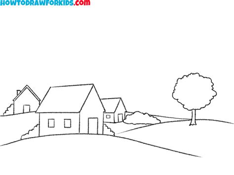 How to Draw a Village - Easy Drawing Tutorial For Kids