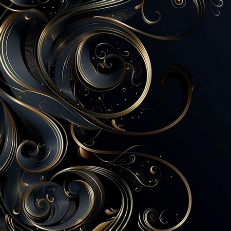 Premium Photo | Abstract Black and Gold Swirls Background