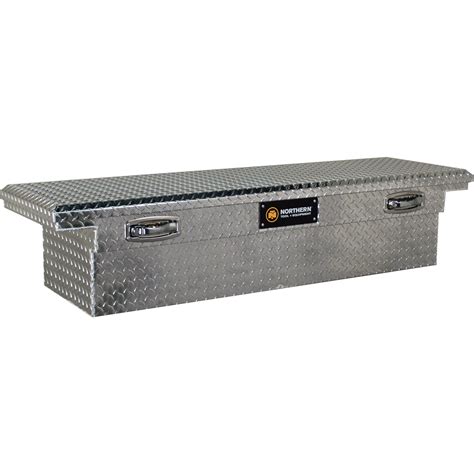 Aluminum Crossover Truck Box — Single-Lid Low Profile Box, 52in. x 63in. x 8 1/2in. x 13in. x ...