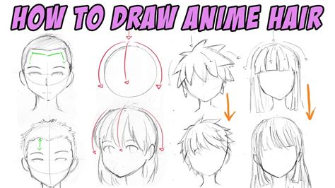 [Beginner Guide part 3] How to Draw anime Hair Tutorial - YouTube