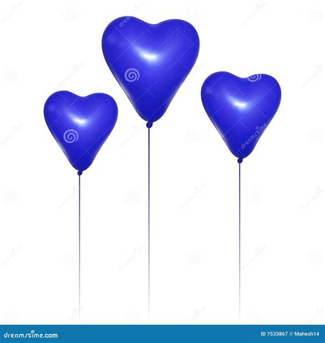 Blue Heart Balloons stock vector. Illustration of valentine - 7533867