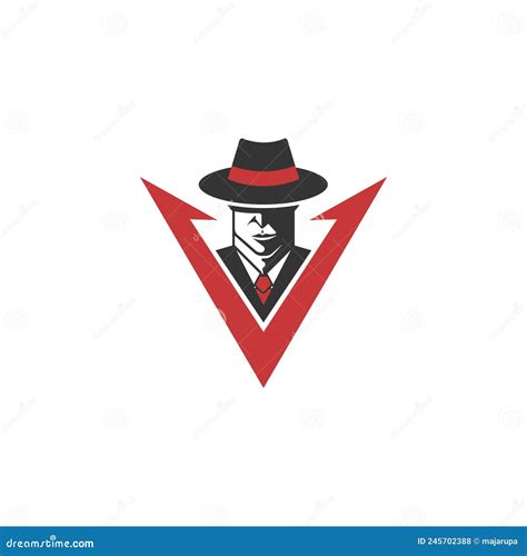 Villain Mafia Logo Design. Mafia Character Icon Vector Illustration ...