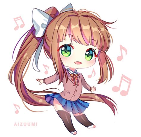 Just Chibi Monika! By Aizuumi [Fanart] : r/DDLC