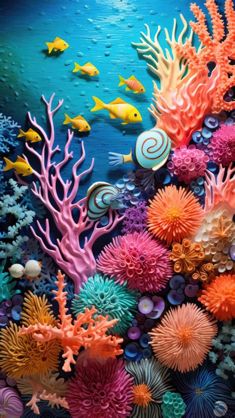 Download Coral Symphony. Vibrant Great Barrier Reef from below, paper ...