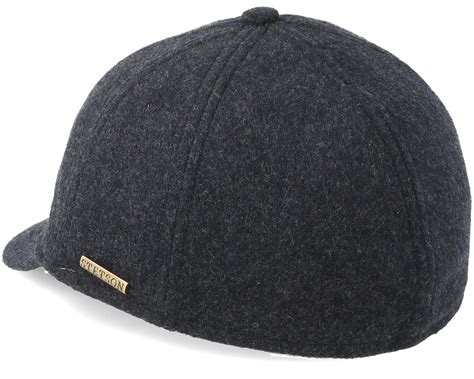 Baseball Cap Wool Dark Grey Fitted - Stetson caps - Hatstoreworld.com