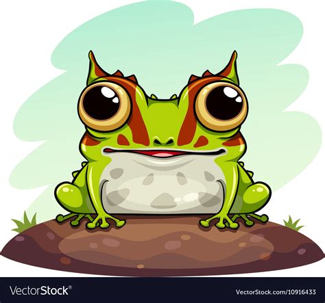 Horned frog cartoon Royalty Free Vector Image - VectorStock