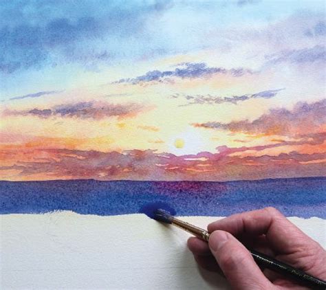 How to paint a sunrise and sunset #watercolor jd | Art 10 | Pinterest | Vattenfärg, Fakta och ...