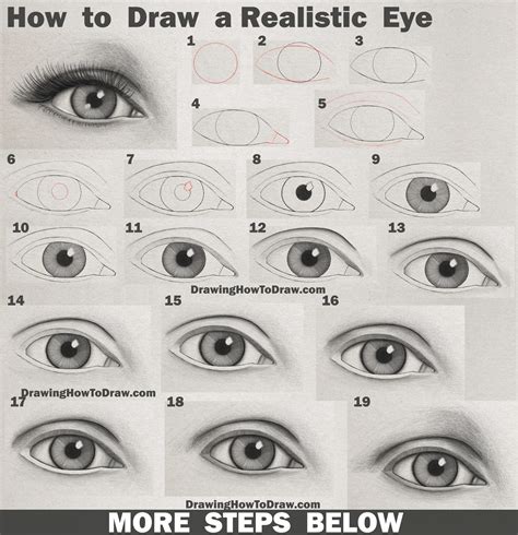 How to Draw an Eye (Realistic Female Eye) Step by Step Drawing Tutorial – How to Draw Step by ...