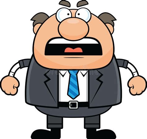 Cartoon Boss Man Angry stock vector. Illustration of drawing - 58234817