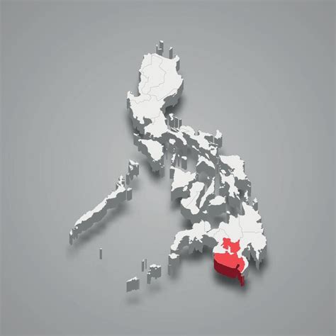 Soccsksargen region location within Philippines 3d map 43563036 Vector Art at Vecteezy