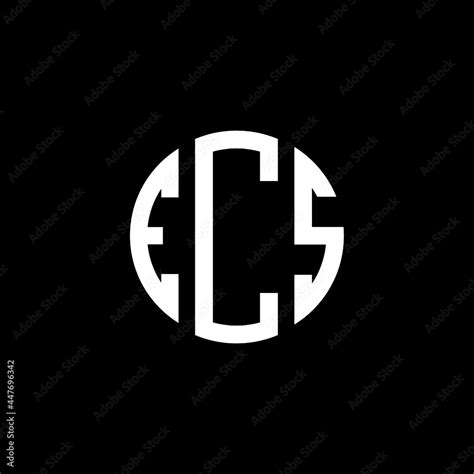 ECS letter logo design. ECS letter in circle shape. ECS Creative three ...