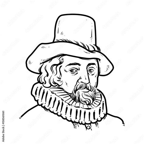 Francis Bacon Hand Drawing outline, Francis Bacon vector illustration Stock Vector | Adobe Stock