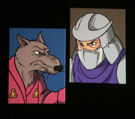 Jdtoonart Cartoon and Comic pop art Paintings: Splinter VS Shredder TMNT