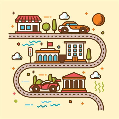 Road Map Illustration 208388 Vector Art at Vecteezy